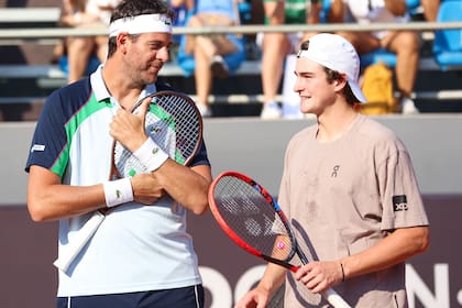 Juan Martín del Potro y João Fonseca durante el Río Open 2025: el brasileño admira mucho al tandilense y, éste, también lo tiene entre sus favoritos