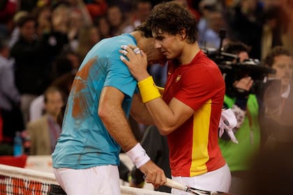 Juan Martin Del Potro y Rafael Nadal, final de la Copa Davis 2011