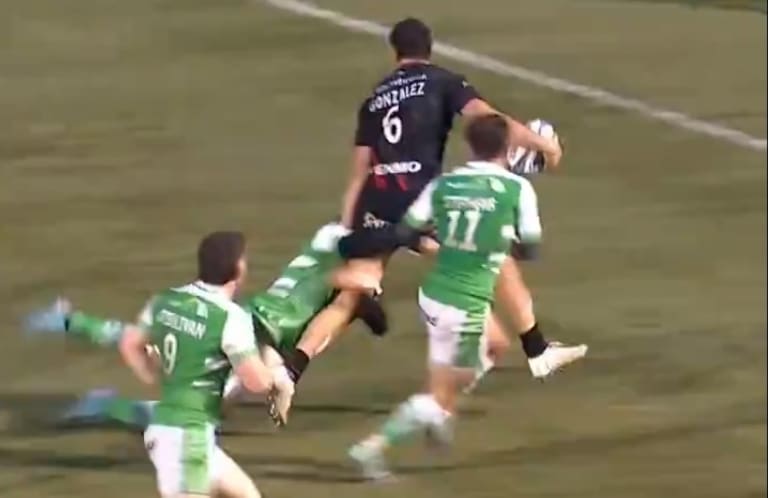 Juan Martín González anotó un try para Saracens en el triunfo ante Newcastle