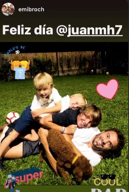 Juan Martín Hernández compartió el saludo que le dedicó su mujer por el día del padre.