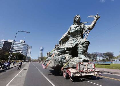 Juana Azurduy se desplazó desde la Casa Rosada hasta el Centro Cultural Kirchner