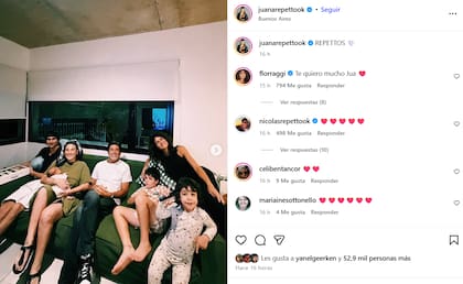 Juana compartió toda la intimidad de este encuentro familiar en su cuenta de Instagram