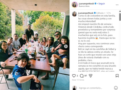 Juana compartió todos los detalles de su fin de semana en las redes sociales