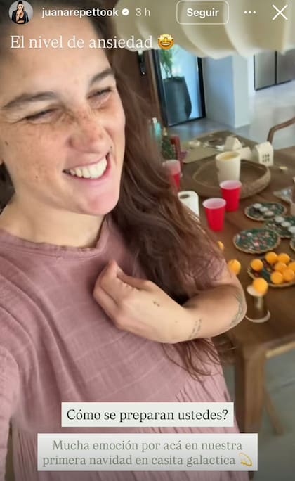 Juana Repetto compartió un tierno video familiar en la previa de la Nochebuena