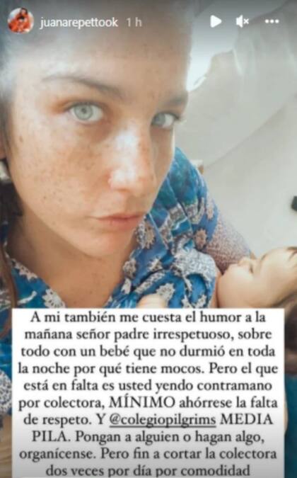Juana se refirió a la actitud que tomó el padre del estudiante en contra de ella