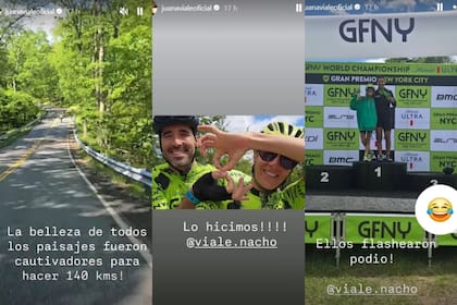 Juana Viale compartió con sus seguidores su felicidad al alcanzar la meta junto a su hermano (Foto: Captura de video / Instagram @juanavialeoficial)