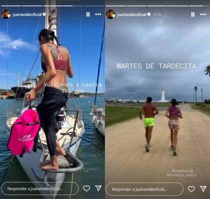 Juana Viale mostró las actividades de sus vacaciones: nadó en el mar y salió a correr con su novio Yago Lange (Foto: Instagram @juanavialeoficial)