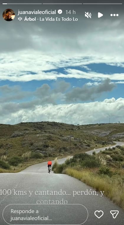 Juana Viale recorrió más 100 kilómetros en bicicleta