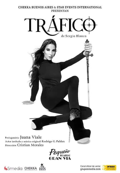Juana Viale se instaló en Madrid para presentar la obra teatral Tráfico