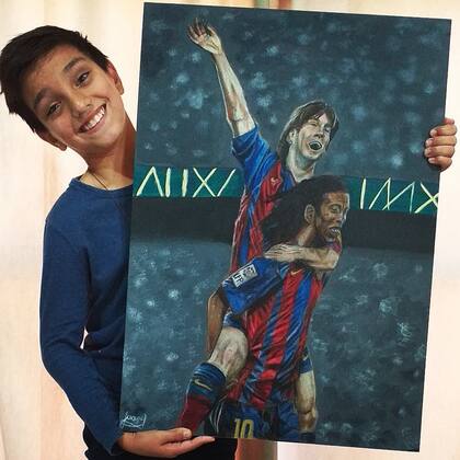 Juani es muy fanático de Lionel Messi y retrata los momentos más importantes del ídolo del fútbol