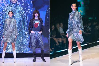 Juanita Tinelli tuvo varias pasadas en el VISA BAF WEEK: brillos, botas texanas y estampados animal print predominaron en los looks que desfiló