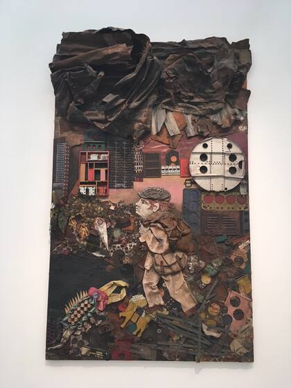 Juanito va a la ciudad (1963), obra de Antonio Berni exhibida en el Lacma