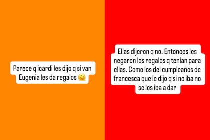 Juariu relatando los presedentes del hecho nombrando a la hija mayor de Icardi
(Foto: @juariu)