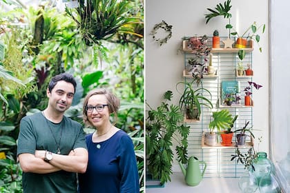 Judith de Graaff e Igor Josifovi, rodeados de plantas, como no poda ser de otra manera