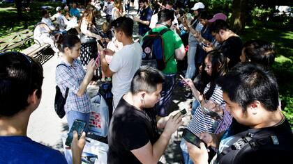 Jugadores de Pokémon GO en Union Square, Nueva York