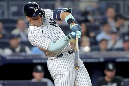 Jugde posee un promedio actual de bateo de .328 (AaronJudge/MBL)