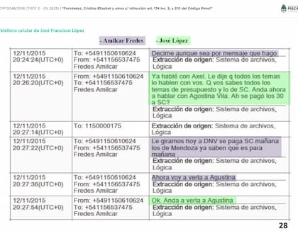 Uno de los mensajes que involucra a Axel Kicillof y Agustina Vila, que trabajaba con él en el Ministerio de Economía