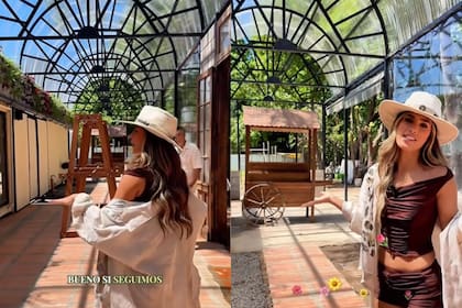 Juli Poggio mostró la intimidad de su nueva cafetería ubicada dentro de un vivero en Pilar (Foto: Captura de video / Instagram @poggiojulieta)