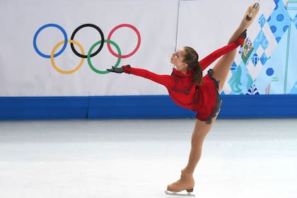 Julia Lipnitskaia en plena acción en Sochi