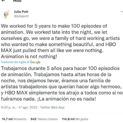 Julia Pott, autora de Campamento mágico, se queja amargamente en Twitter por la cancelación de la serie, con una temporada aún por estrenar