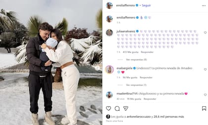 Julián Álvarez disfruta de la nieve con su familia