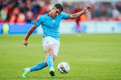 Julián Álvarez sumó minutos en el último encuentro de Manchester City por Premier League