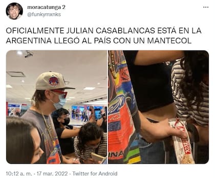 Julian Casablancas, un fanático del mantecol (Foto: Twitter)