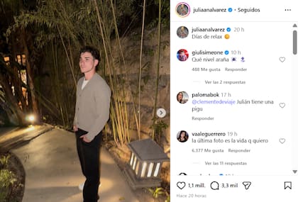 Julián compartió con sus fanáticos sus días de descanso