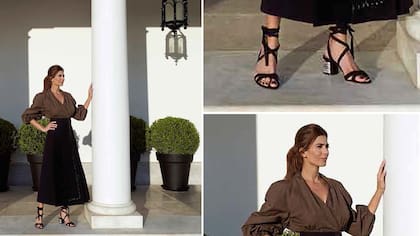Juliana Awada lució prendas de diseñadores internacionales, como en este caso, y nacionales