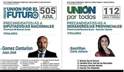 Juliana Santillan, en 2021, como precandidata a senadora provincial del frente encabezado por Juan José Gómez Centurión