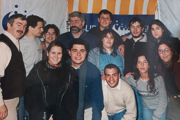 Juliana Santillán en un encuentro de radicales junto al exintendente marplatense, Elio Aprile