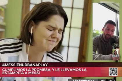 Juliana se emocionó profundamente cuando Lionel Messi recibió la estampita que había diseñado su marido