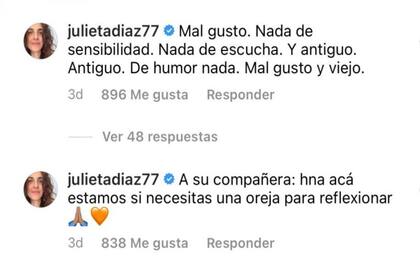 Julieta Díaz criticó un video de José María Listorti: "Mal gusto. Nada de sensibildad"