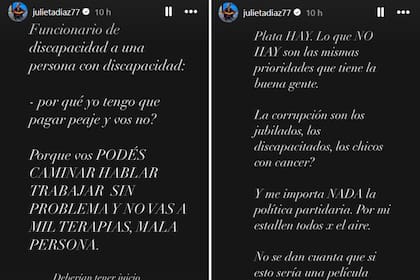 Julieta Díaz también expresó su rechazo a los dichos del funcionario Diego Spagnuolo (Foto: Instagram @julietadiaz77)