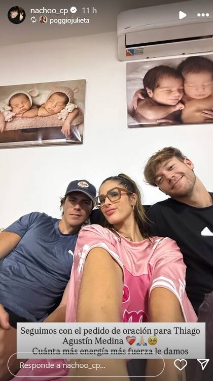 Julieta Poggio, Nacho Castañares y Marcos Ginocchio se sumaron al pedido de oración por su amigo