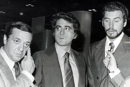 Julio de Grazia, Ricardo Bauleo y Víctor Bo, que interpretaron respectivamente a Mojarrita, Tiburón y Delfín en las películas de los Superagentes en las décadas del 70 y 80