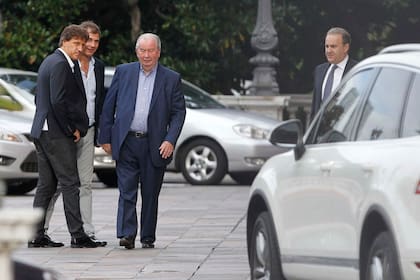 Julio Grondona al llegar a Casa Rosada