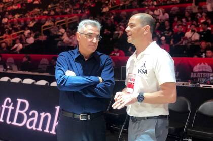 Julio Lamas y Sergio Hernandez en la previa del amistoso que disputaron la Argentina y Japón en 2021