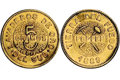 Julio Popper mandó a acuñar mil monedas de oro de 1 gramo y doscientas de 5 gramos