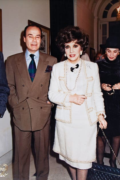 Junto a la actriz Gina Lollobrigida