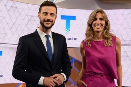 Junto a Luciana Geuna cuando conducían Telenoche, en ElTrece