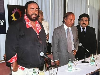 Junto a Luciano Pavarotti. Con él, Cavallero inauguró los shows en el Campo Argentino de Polo