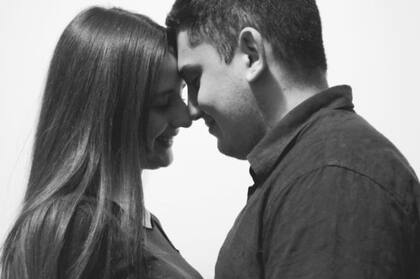 Junto a Mati, su novio.