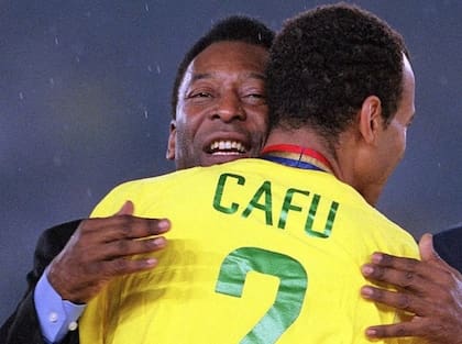 Junto a Pelé celebrando la Copa Mundial de 1994.