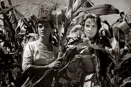 Junto a Silvia “Goldy” Legrand en el film Campo arado, en 1959