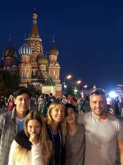 Junto a su familia en Rusia, durante el Mundial.