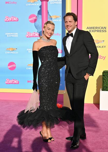 Junto a su marido en el estreno mundial de Barbie en el Shrine Auditorium en Los Ángeles, el 9 de julio de 2023.