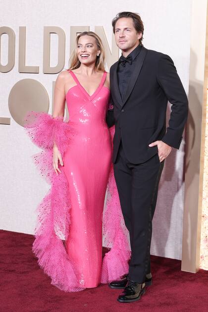 Junto a su marido en la 81ª edición de los Golden Globe Awards en Beverly Hills, el 7 de enero de 2024.