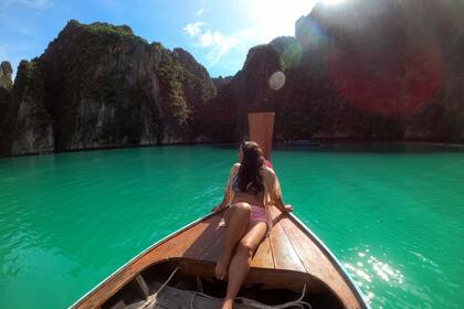 Junto a su novio, Camila finalmente buscó el paraíso en Tailandia.