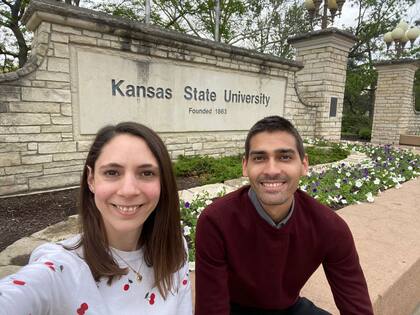 Junto a su novio Javier Fernández realizan el posgrado en agronomía en Kansas State University, Estados Unidos